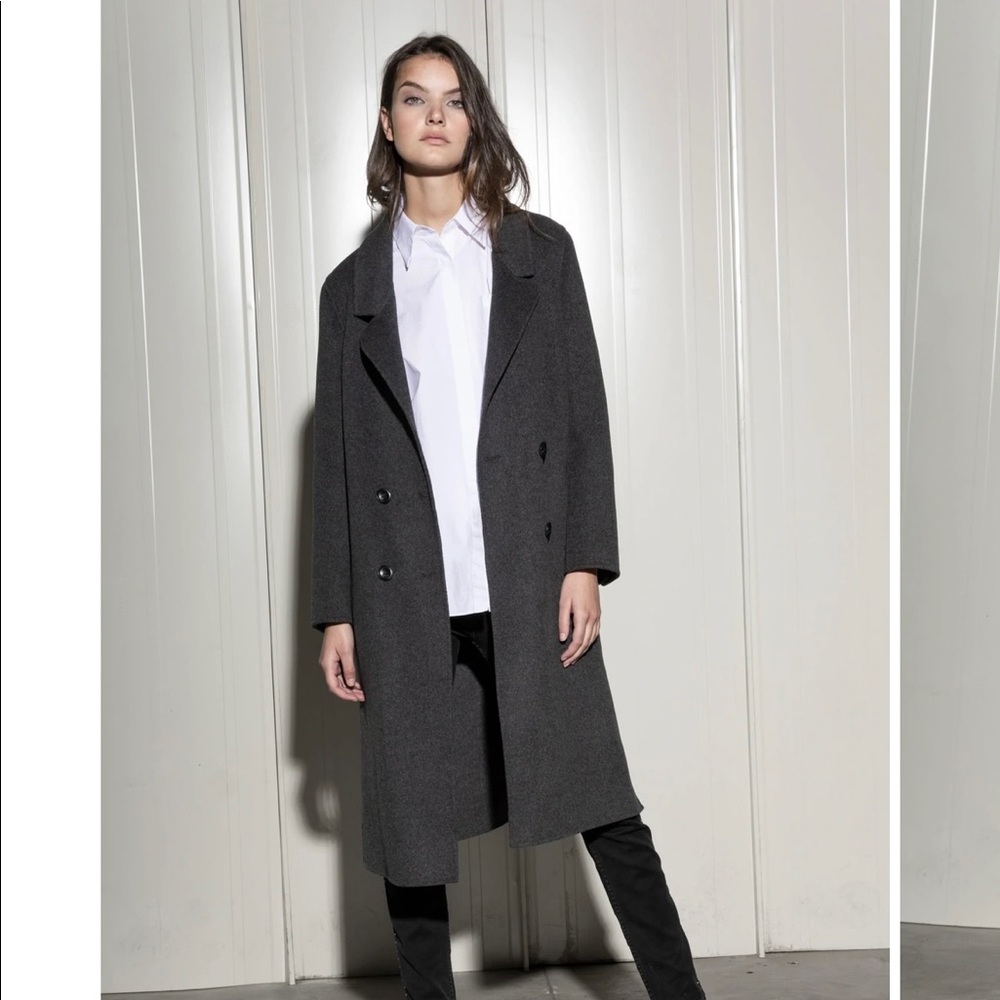 Charcoal Grey Wool Serrano Coat